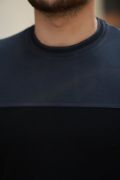Erkek Bisiklet Yaka Parçalı Renk  Kısa Kollu Tshirt resmi